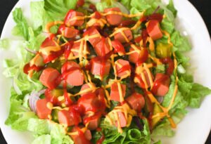 Hot dog picture salad